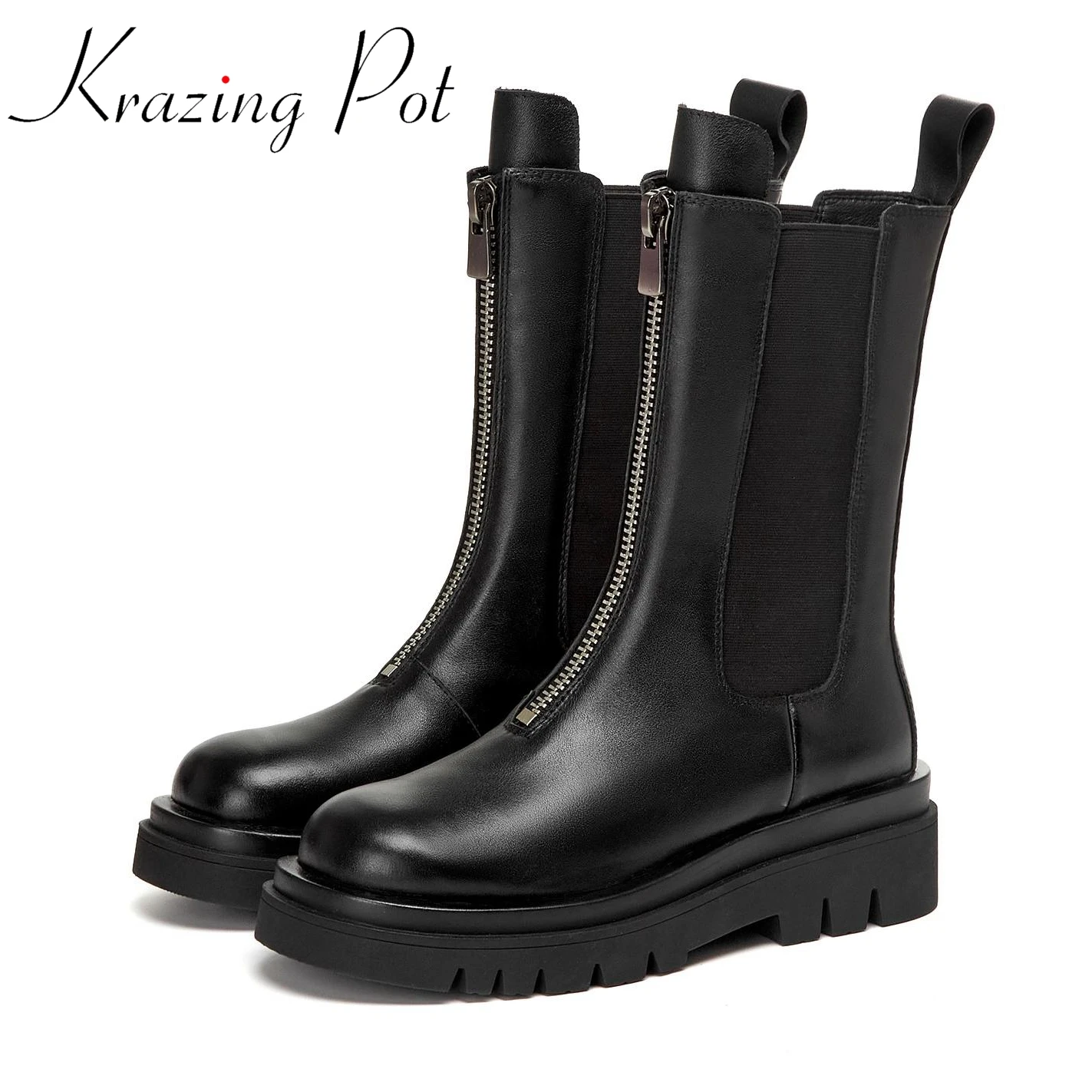 Vichelo Hot genuine leather round toe motorcycles boots med heels platform punk personality winter chic streetwear ankle boots
Vichelo Hot genuine leather round toe motorcycles boots med heels platform punk personality winter chic streetwear ankle boots