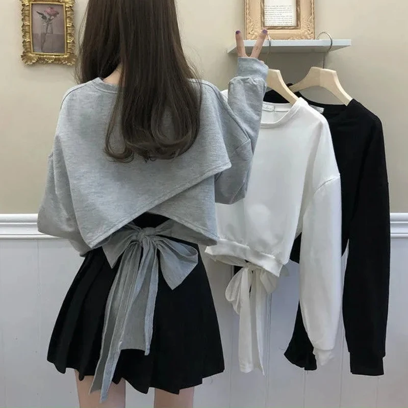 Женские толстовки Harajuku с длинным рукавом, однотонный бандажный свитер, Осенний Укороченный джемпер в Корейском стиле, женские повседневные...
Женские толстовки Harajuku с длинным рукавом, однотонный бандажный свитер, Осенний Укороченный джемпер в Корейском стиле, женские повседневные...