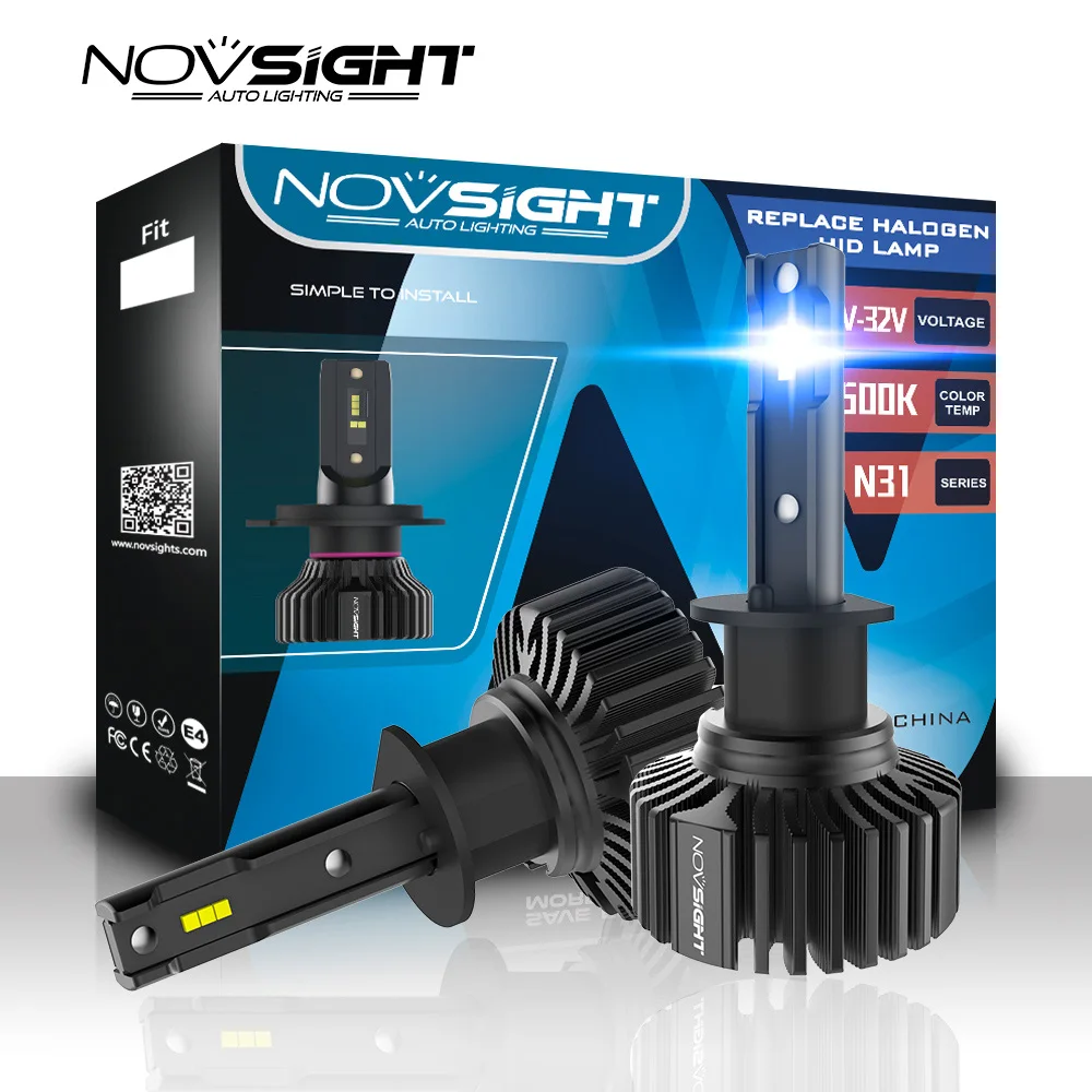 Novsight h7 светодиодная лампа mini h1 h11 h8 h4 светодиодные лампы для фар 6500k 10000lm супер