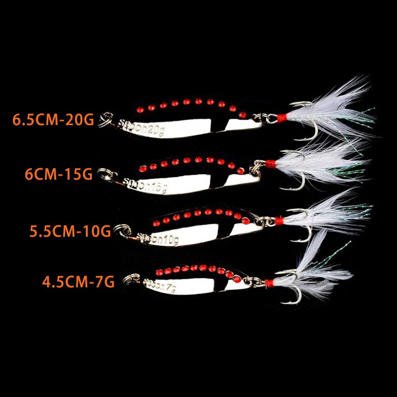 1PCS Metal Spinner Spoon Fishing Lure Hard Baits Sequins Noise Paillette with Feather Treble Hook Fishing Tackle 7/10/15/20g
1PCS Metal Spinner Spoon Fishing Lure Hard Baits Sequins Noise Paillette with Feather Treble Hook Fishing Tackle 7/10/15/20g