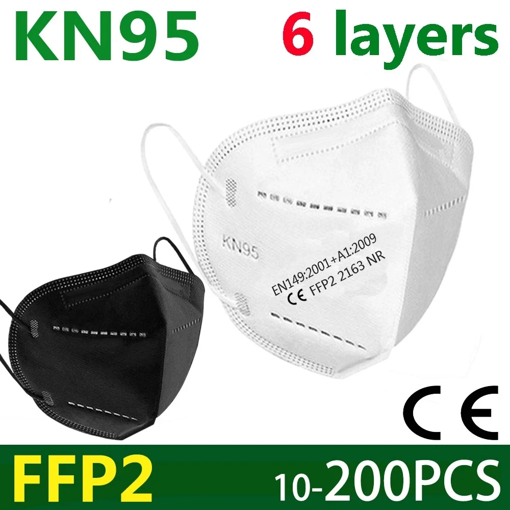 5-200 FFP2 Mask Protective KN95 Dust Face Mask Filter 6-Layer Mouth Masks Cover Reusable Respirator Dust Maske Fast shiping
5-200 FFP2 Mask Protective KN95 Dust Face Mask Filter 6-Layer Mouth Masks Cover Reusable Respirator Dust Maske Fast shiping