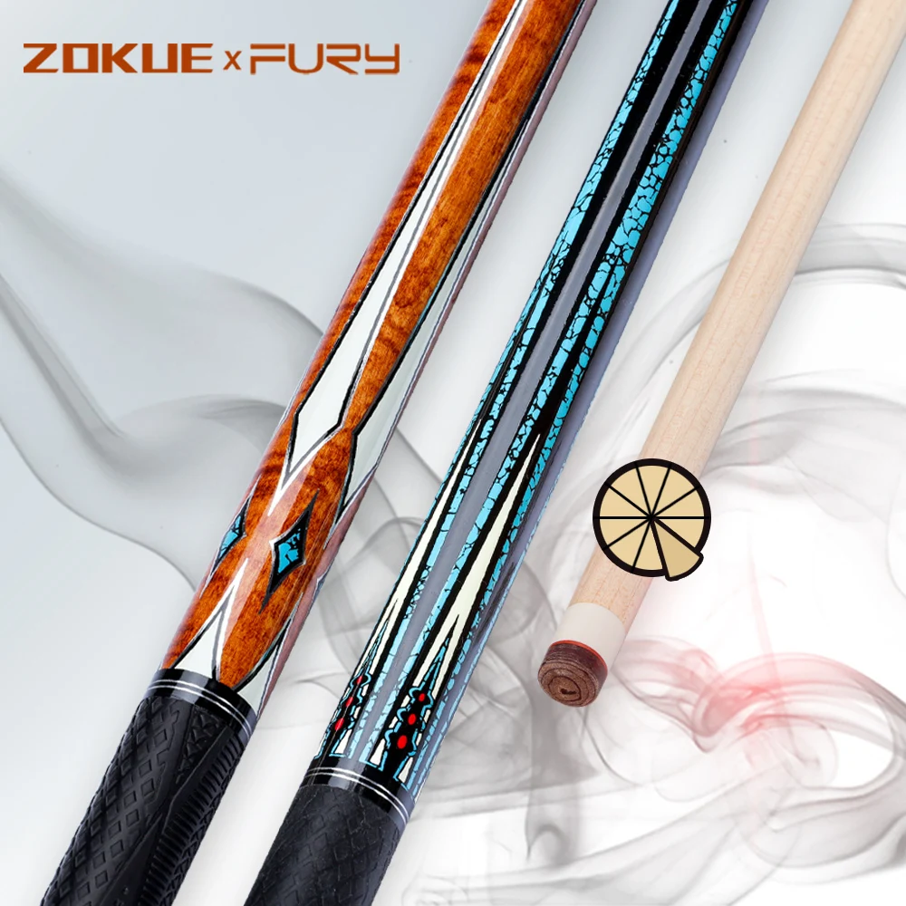 

Fury ZOKUE Carom Cues 3 Cushion Cues Professional 11.8mm PU Grip Unique 10 in 1 Technical Shafts Quick Joint Billiard Carom Cue