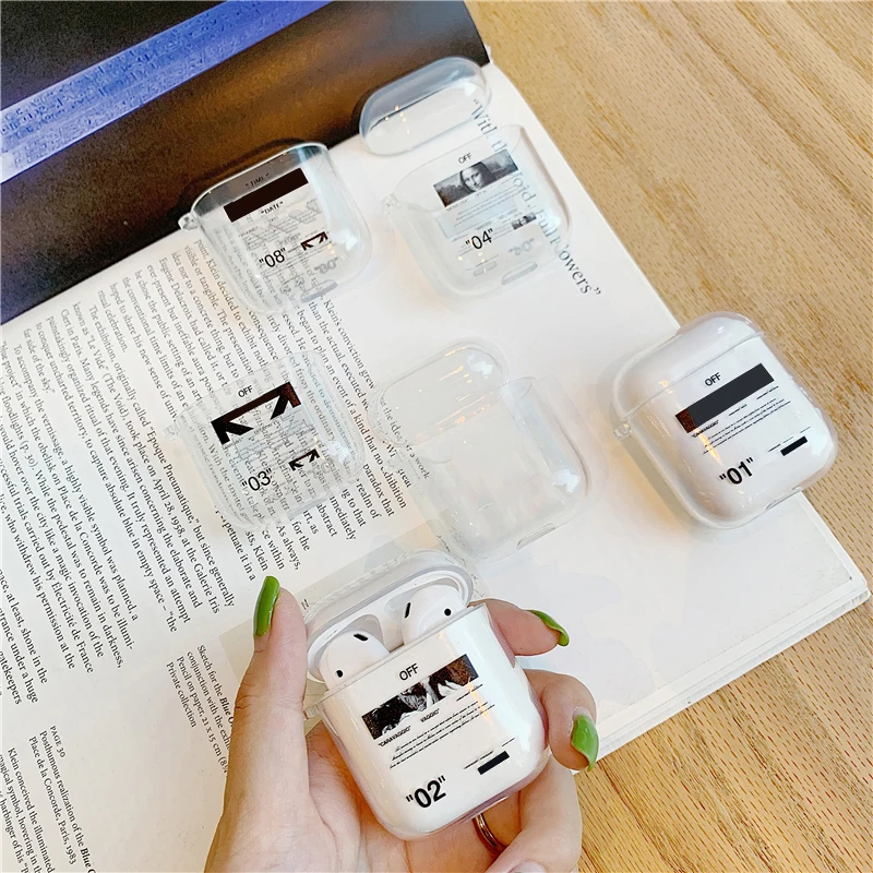 Фото Роскошный уличный чехол с bluetooth гарнитурой для Airpods 2 1 прозрачные аксессуары