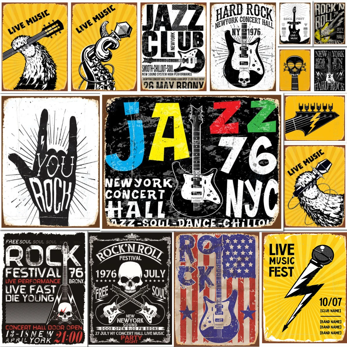 Jazz Rock Music Festival Poster Retro Shabby Plaque Metal Art Iron Painting Crafts Pub Cafe Club Tin Sign Decorative Palte Sign
Jazz Rock Music Festival Poster Retro Shabby Plaque Metal Art Iron Painting Crafts Pub Cafe Club Tin Sign Decorative Palte Sign
