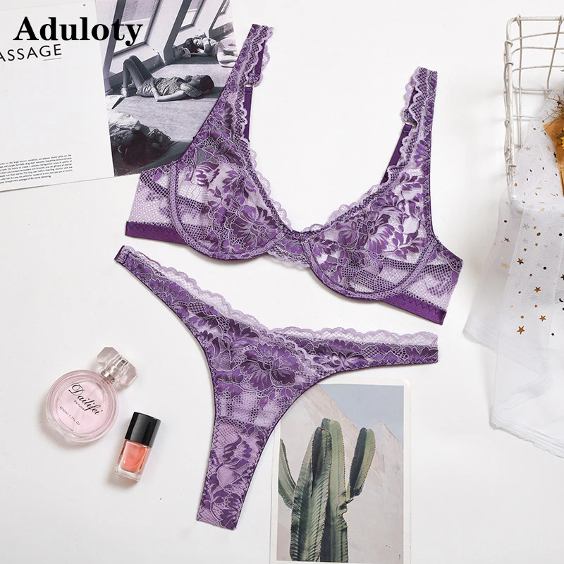 Summer New Women's Sexy Lace Embroidery Underwear Set Black Flower Pattern Mesh Transparent Steel Ring Gathered Bra Thong Two Pi
Summer New Women's Sexy Lace Embroidery Underwear Set Black Flower Pattern Mesh Transparent Steel Ring Gathered Bra Thong Two Pi