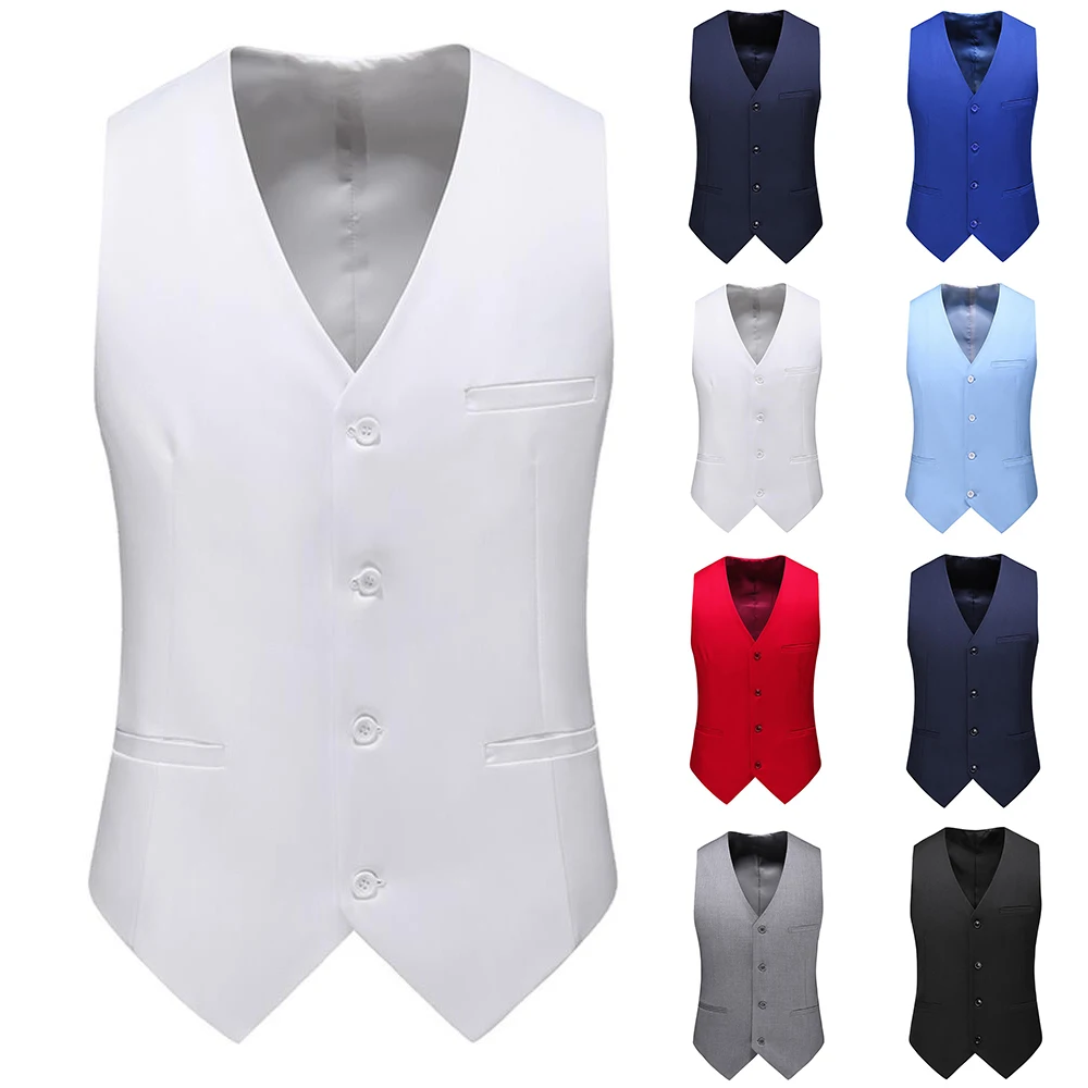 Mens Casual Single-breasted Suit Vest Solid Pockets Blazers Waist Coat Formal Slim Fit Tops Autumn Working Clothes
Mens Casual Single-breasted Suit Vest Solid Pockets Blazers Waist Coat Formal Slim Fit Tops Autumn Working Clothes