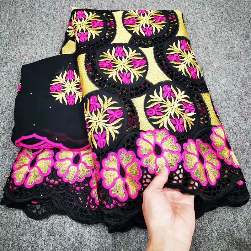 5+2 Yard With Scarf Fabric Latest Heavy Beaded Embroidery African 100% cotton Swiss Voile Lace Popular Dubai Style
5+2 Yard With Scarf Fabric Latest Heavy Beaded Embroidery African 100% cotton Swiss Voile Lace Popular Dubai Style