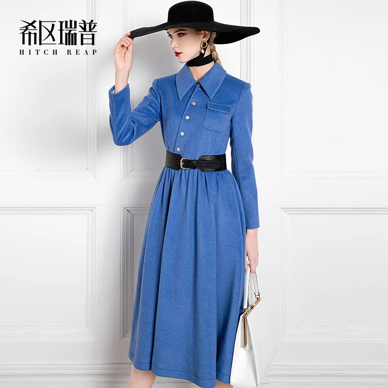 High End Wool Dress Women'S Mid Long Blue Autumn And Winter New Celebrity Temperament Retro Umbrella Skirt
High End Wool Dress Women'S Mid Long Blue Autumn And Winter New Celebrity Temperament Retro Umbrella Skirt