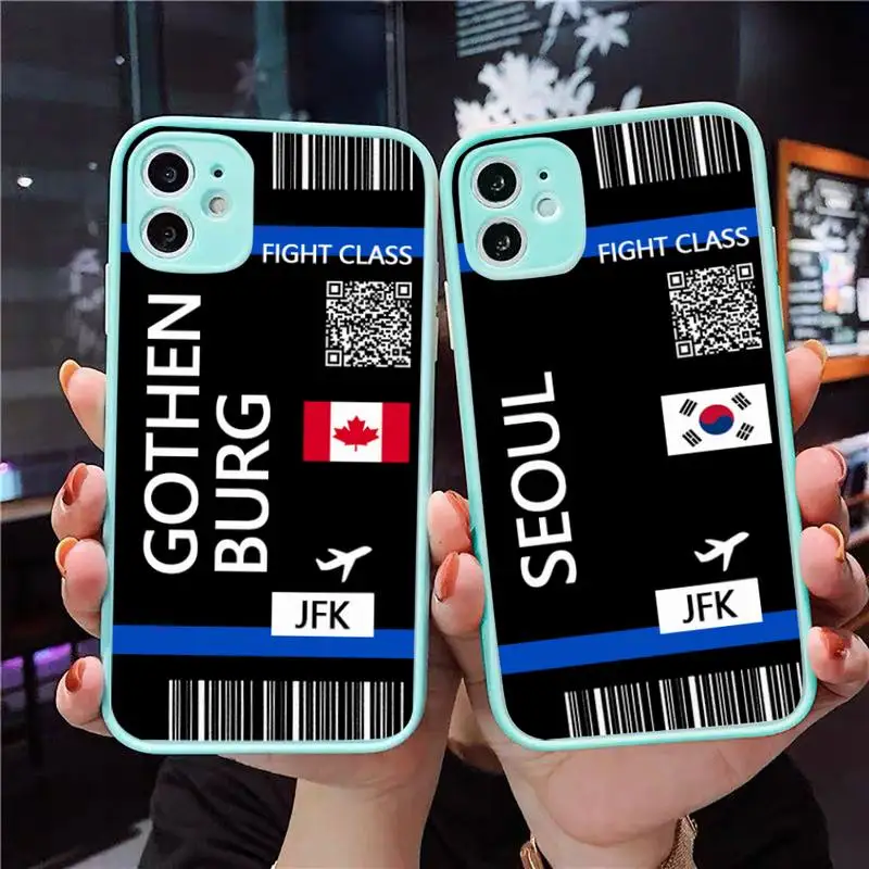 Ticket label Retro Code flag travel Phone Case Matte Transparent for iPhone 7 8 11 12 s mini pro X XS XR MAX Plus cover funda
Ticket label Retro Code flag travel Phone Case Matte Transparent for iPhone 7 8 11 12 s mini pro X XS XR MAX Plus cover funda