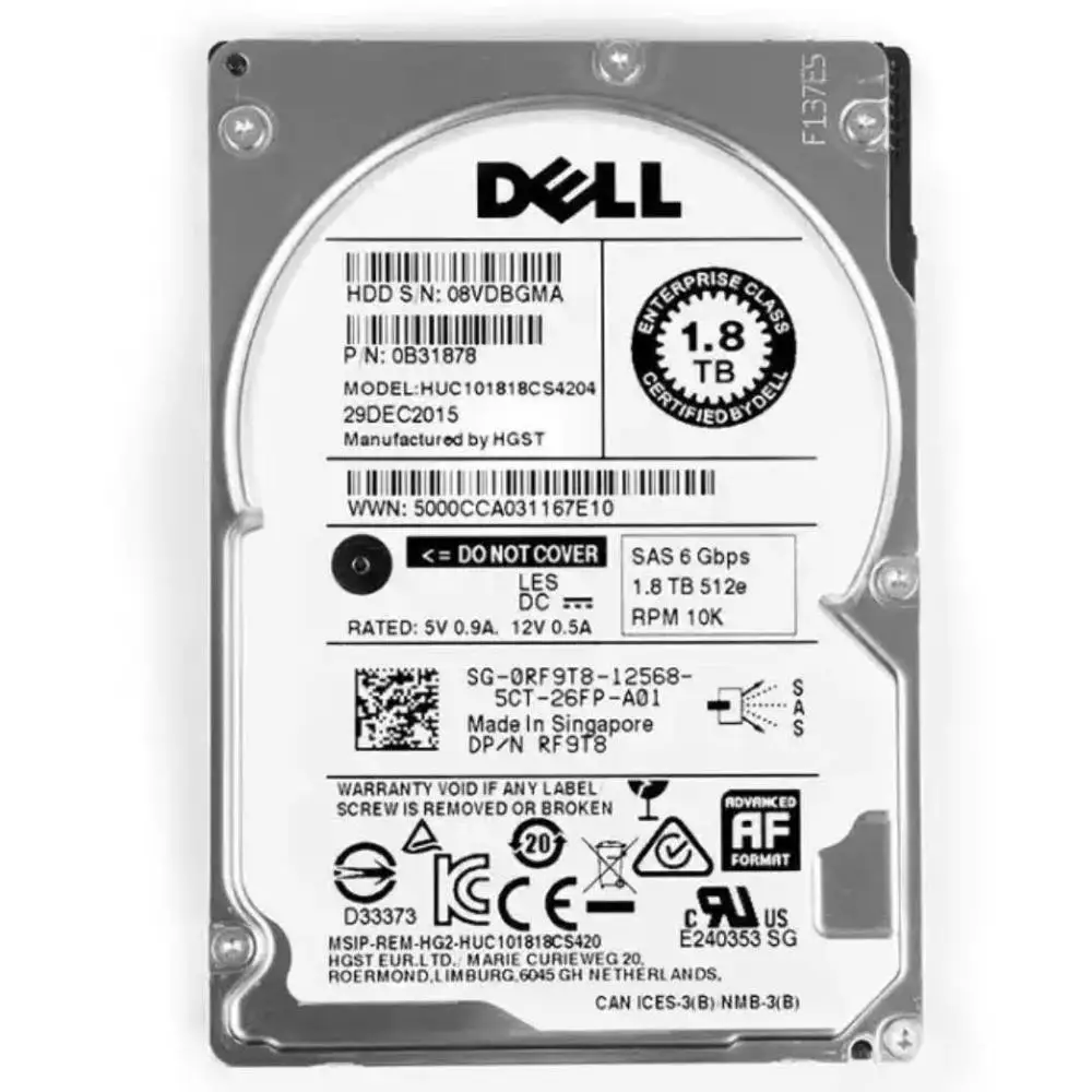 Дешевый оригинальный жесткий диск DELL SAS 1,8 ТБ 10K RPM 2,5 дюймов HDD для сервера
Дешевый оригинальный жесткий диск DELL SAS 1,8 ТБ 10K RPM 2,5 дюймов HDD для сервера