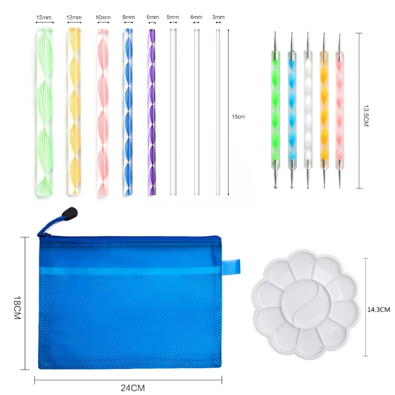 19 PCS Mandala Dotting Tools Set With A Blue Zipper Waterproof Storage Bag Durable Lightweight for Rock Painting Home Decoration
19 PCS Mandala Dotting Tools Set With A Blue Zipper Waterproof Storage Bag Durable Lightweight for Rock Painting Home Decoration