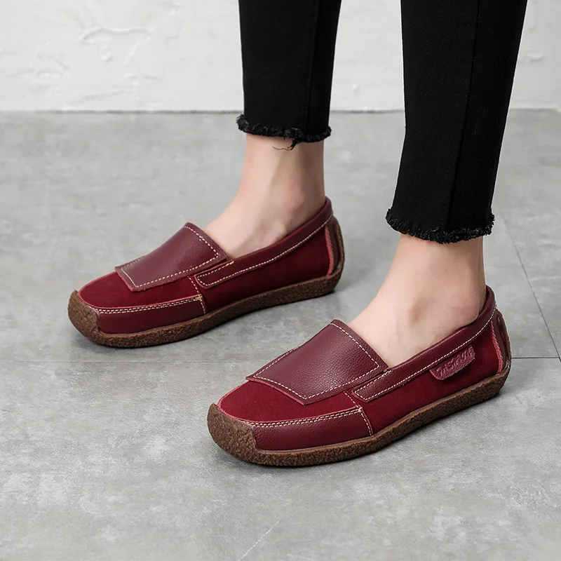 Flats Casual Leather Ladies Shoes Slip On Loafers Woman Shoe Red Black Womens Shoes New Arrival Fashion Flat Femme Shose 2021
Flats Casual Leather Ladies Shoes Slip On Loafers Woman Shoe Red Black Womens Shoes New Arrival Fashion Flat Femme Shose 2021