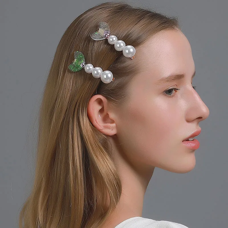 Mermaid Tail Hairpin Women Elegant Pearl Hair Clips Hair Accessories Gradient Color Headdress Side Clip Exquisite Hair Clamps
Mermaid Tail Hairpin Women Elegant Pearl Hair Clips Hair Accessories Gradient Color Headdress Side Clip Exquisite Hair Clamps