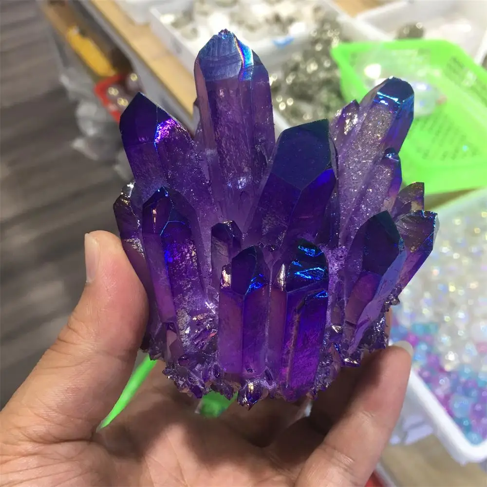 Natural purple electroplating transparent crystal cluster stone ore demagnetization stone net chemotherapy energy decorative sto
Natural purple electroplating transparent crystal cluster stone ore demagnetization stone net chemotherapy energy decorative sto