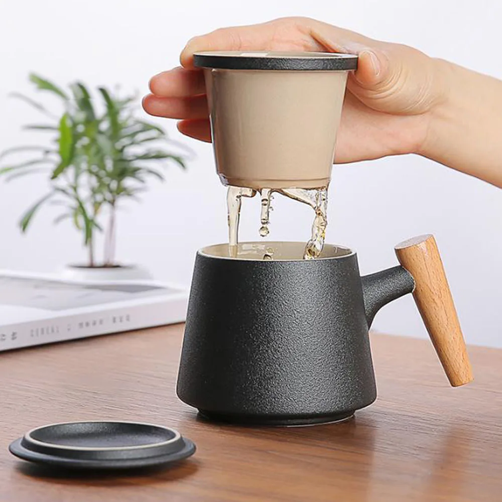 300-320ml Ceramic Tea Infuser Cup With Lid Cover Filter Wooden Handle Milk Coffee Juice Cup Tumbler Water Mugs Drinkware
300-320ml Ceramic Tea Infuser Cup With Lid Cover Filter Wooden Handle Milk Coffee Juice Cup Tumbler Water Mugs Drinkware