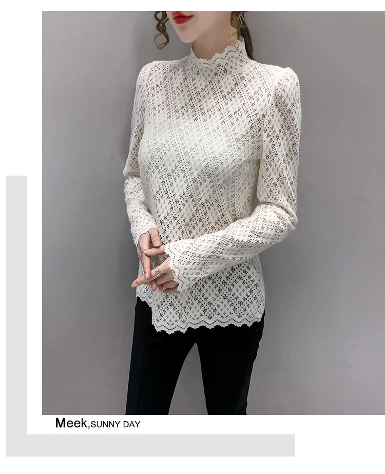 Lace Women's Blouse O-neck Girl's Shirt New Korean Fashion Long Sleeve Top Summer Casual Office Lady Blusas Houthion
Lace Women's Blouse O-neck Girl's Shirt New Korean Fashion Long Sleeve Top Summer Casual Office Lady Blusas Houthion