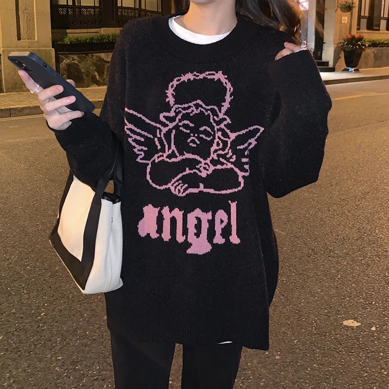Cute Anime Angel Sweater Fall/Winter Fashion Harajuku Sweater Female O-Neck Long Sleeve Student Oversized Sweater Pullover Woman
Cute Anime Angel Sweater Fall/Winter Fashion Harajuku Sweater Female O-Neck Long Sleeve Student Oversized Sweater Pullover Woman