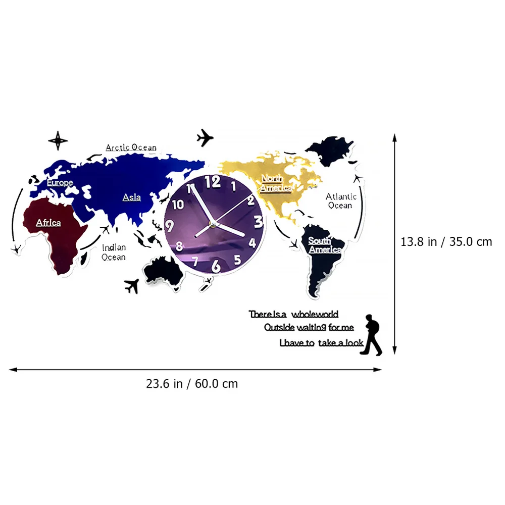 1 Set Hanging Acrylic Wall Clock Colorful World Map Decorative Silent Clock Luminous Clock Home Decor
1 Set Hanging Acrylic Wall Clock Colorful World Map Decorative Silent Clock Luminous Clock Home Decor