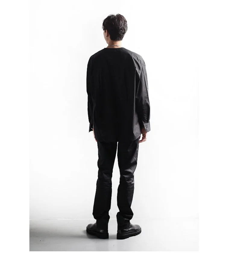 Autumn new collarless men's casual shirt trend art youth retro Long Sleeve Shirt
Autumn new collarless men's casual shirt trend art youth retro Long Sleeve Shirt