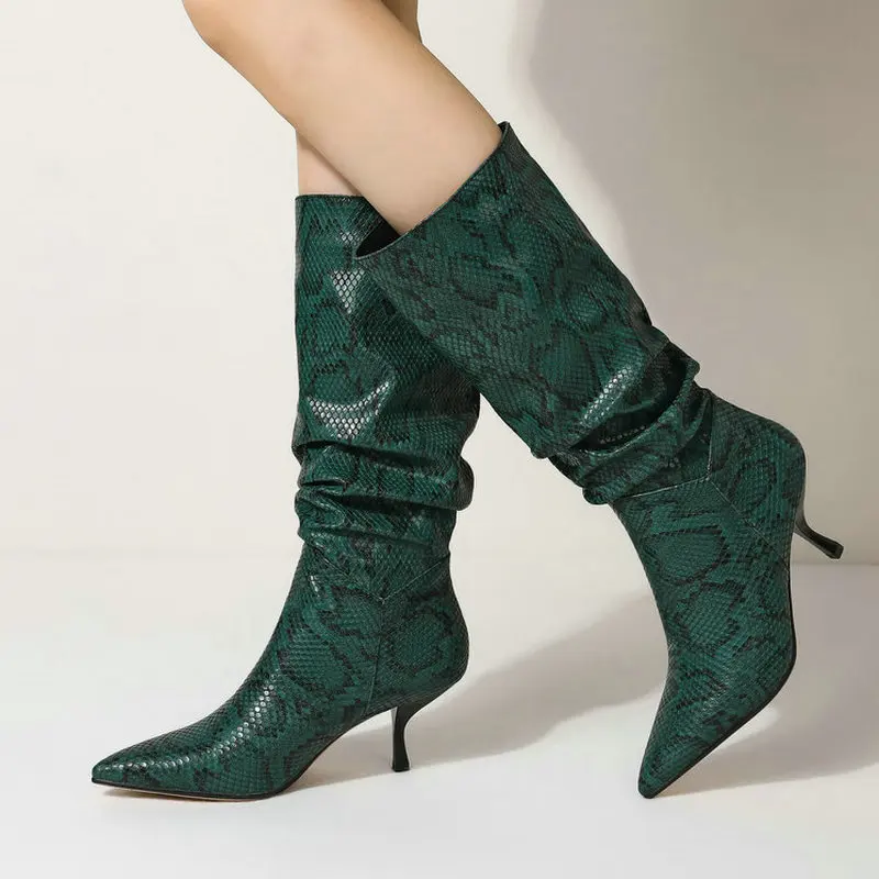 Sexy calf high women's boots fashion pointed toe stiletto heel ladies high boots snake print microfiber leather winter boots
Sexy calf high women's boots fashion pointed toe stiletto heel ladies high boots snake print microfiber leather winter boots