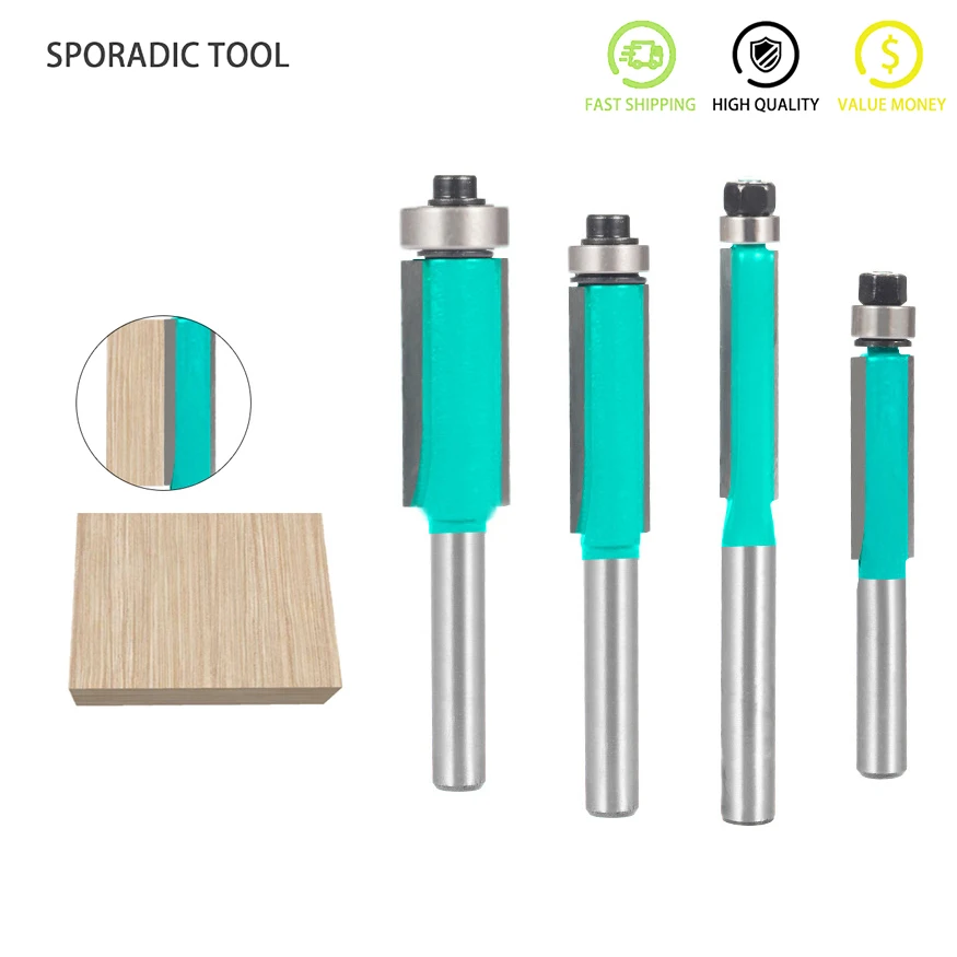 Router Bit 1/4 Flush Trim With Bearing Wood Router Houtfrees Cutters Wood Trimming Knife Router Bits Set For Woodworking Tools
Router Bit 1/4 Flush Trim With Bearing Wood Router Houtfrees Cutters Wood Trimming Knife Router Bits Set For Woodworking Tools