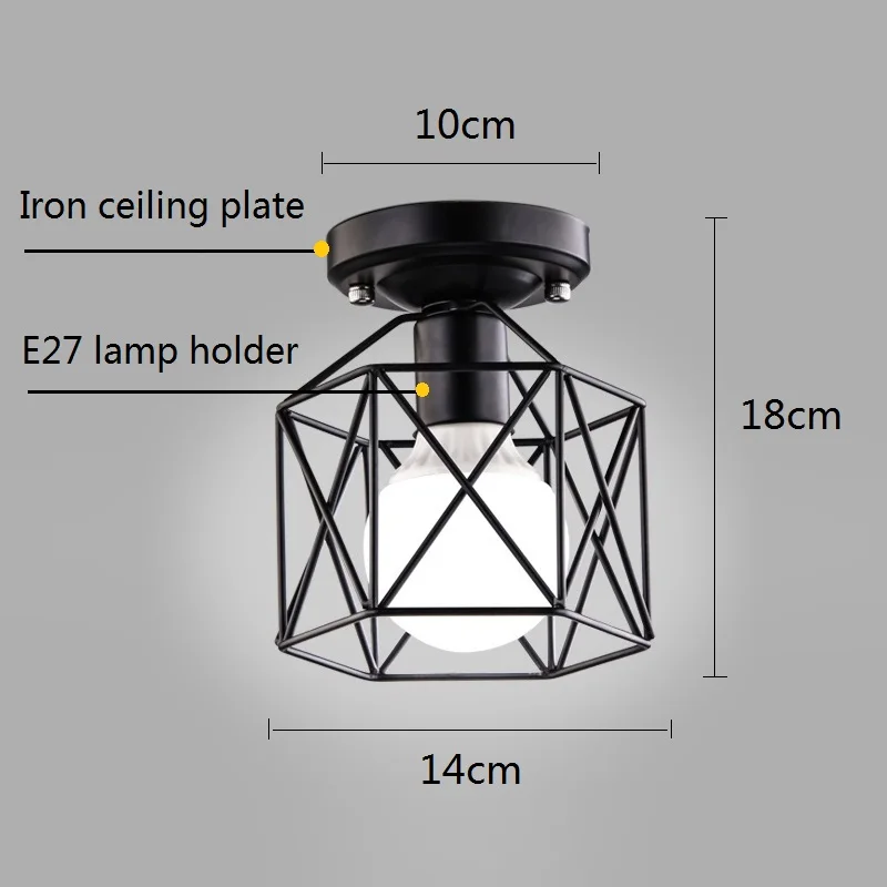Vintage Ceiling Lights Led Iron Black Ceiling Lamp Lamparas De Techo Lustre Plafondlamp Lampada Led Luminaria Cage Light Hallway
Vintage Ceiling Lights Led Iron Black Ceiling Lamp Lamparas De Techo Lustre Plafondlamp Lampada Led Luminaria Cage Light Hallway