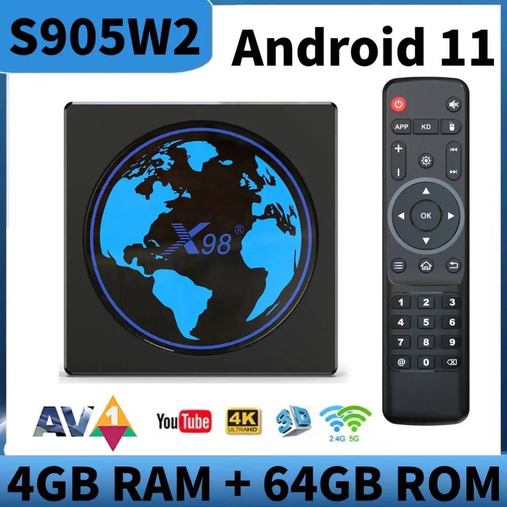 NEW Chip Amlogic S905W2 TV Box Android 11 4GB RAM 64GB ROM AV1 Wifi BT Youtube Mini Media Player Android 11.0 2G16G Set Top Box
NEW Chip Amlogic S905W2 TV Box Android 11 4GB RAM 64GB ROM AV1 Wifi BT Youtube Mini Media Player Android 11.0 2G16G Set Top Box