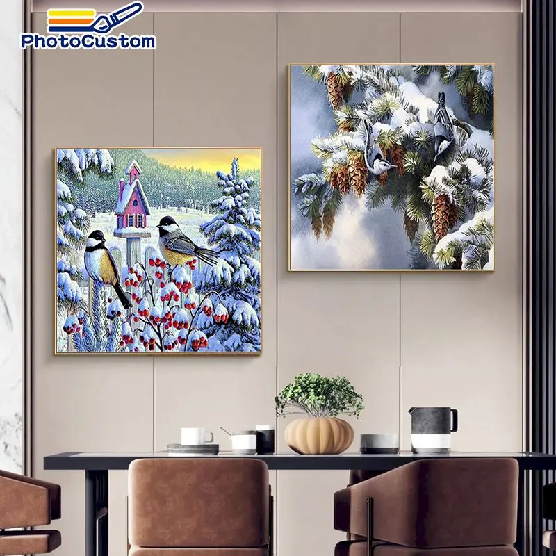PhotoCustom Acrylic DIY Drawing 40x50cm Paint By Number Snow and bird on Canvas HandPainted Pictures Home Decor
PhotoCustom Acrylic DIY Drawing 40x50cm Paint By Number Snow and bird on Canvas HandPainted Pictures Home Decor