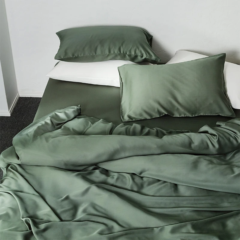 Simple European Solid Color Silky Double-Sided Tencel Four-Piece Set Bare Sleeping Tribute Satin Bed Sheet Ice Silk Bedding
Simple European Solid Color Silky Double-Sided Tencel Four-Piece Set Bare Sleeping Tribute Satin Bed Sheet Ice Silk Bedding