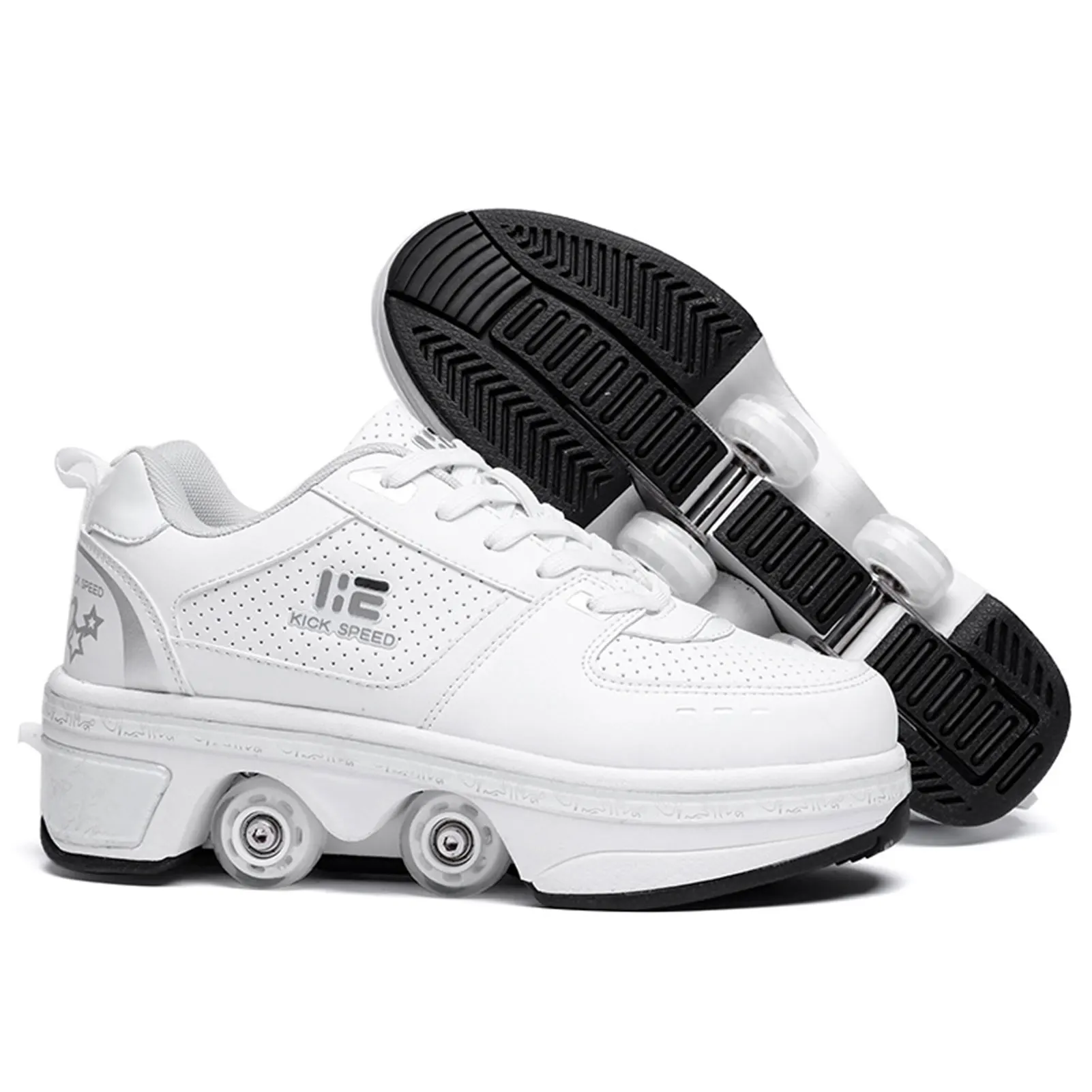 Portable Deformation Roller Skate Shoes Parkour Roller Shoes Sneakers With Four Wheels Running Shoes For Unisex Children Shoes
Portable Deformation Roller Skate Shoes Parkour Roller Shoes Sneakers With Four Wheels Running Shoes For Unisex Children Shoes