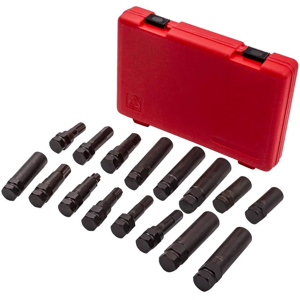 Locking Lug Nut Key Wheel Tire Lug Removal Socket Tool Kit 16 pcs 13/16'' 5/8''
Locking Lug Nut Key Wheel Tire Lug Removal Socket Tool Kit 16 pcs 13/16'' 5/8''