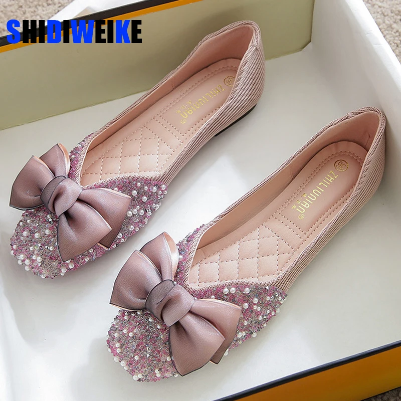 Flats Women Spring Summer Flat Heel Square Toe Bow Shoes Bling Bling Slip Resistance Durable Wear Knitting Single Shoes AD254
Flats Women Spring Summer Flat Heel Square Toe Bow Shoes Bling Bling Slip Resistance Durable Wear Knitting Single Shoes AD254