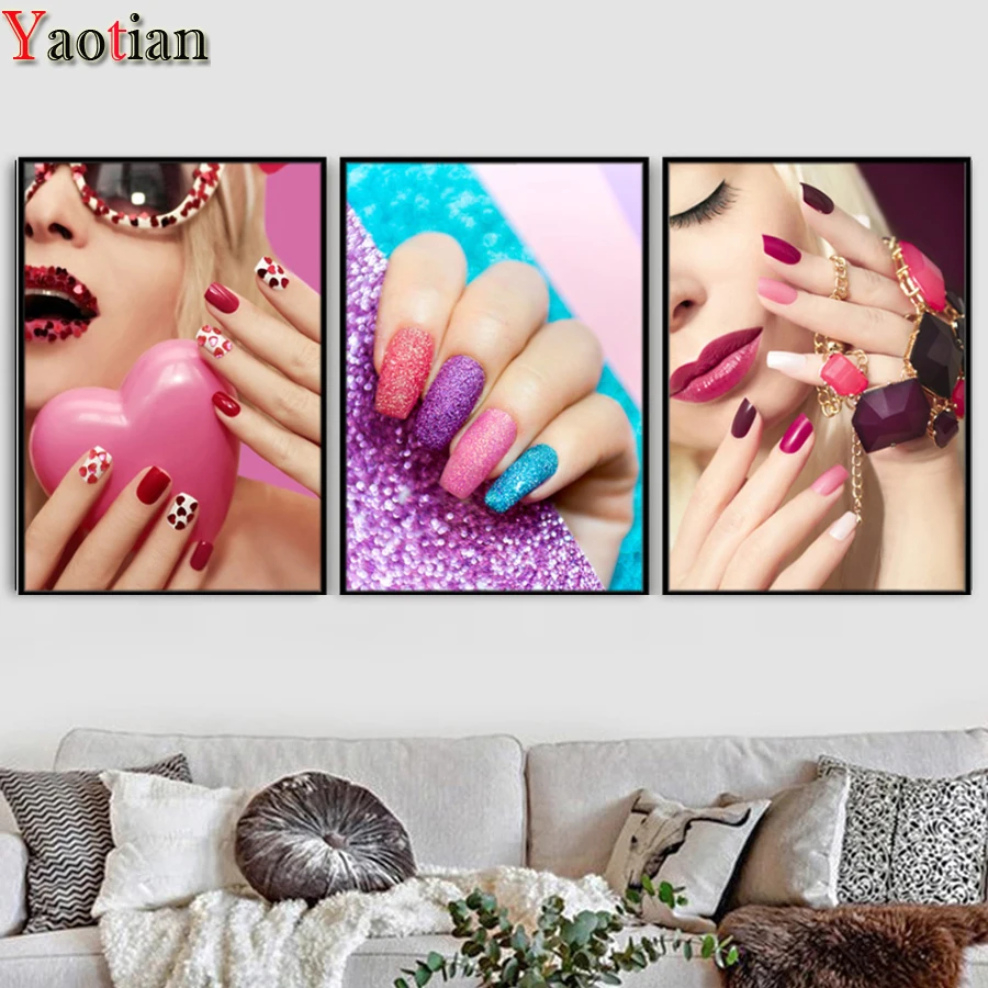 DIY Diamond Painting 3pcs Nail Fashion Salon Woman Picture Of Rhinestones Diamond Embroidery Mosaic Cosmetics Beauty Shop Decor
DIY Diamond Painting 3pcs Nail Fashion Salon Woman Picture Of Rhinestones Diamond Embroidery Mosaic Cosmetics Beauty Shop Decor