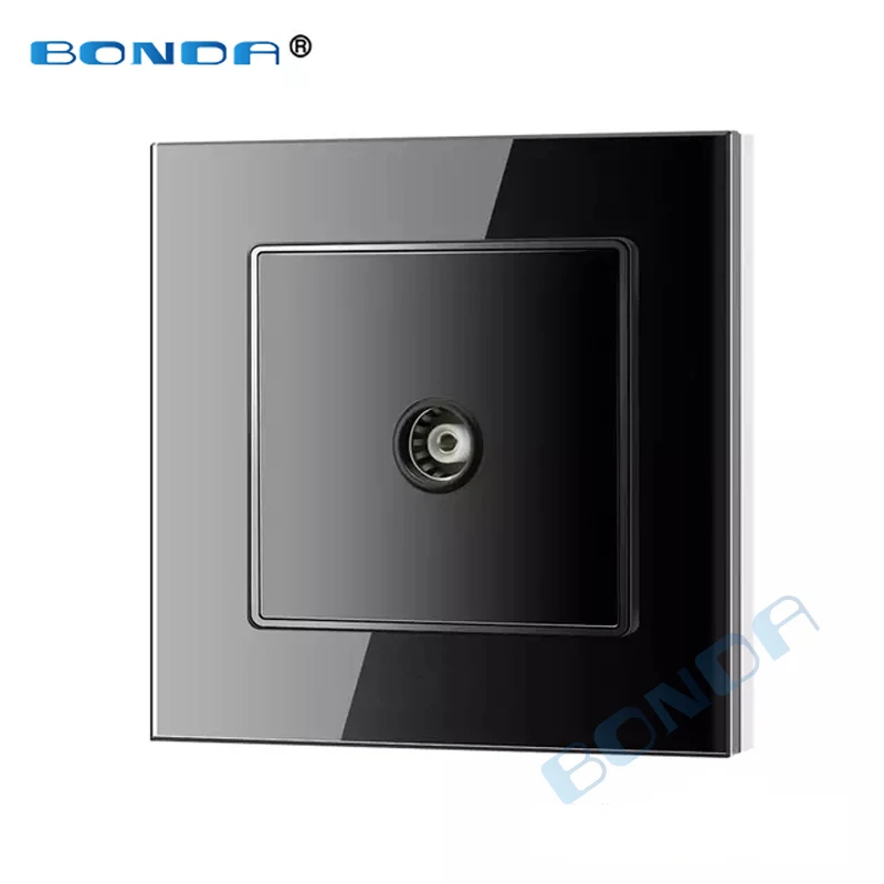BONDA EU standard, wall socket,TV coaxial coupler, Weak current TV antenna coaxial, white crystal tempered glass panel 86 * 86mm
BONDA EU standard, wall socket,TV coaxial coupler, Weak current TV antenna coaxial, white crystal tempered glass panel 86 * 86mm