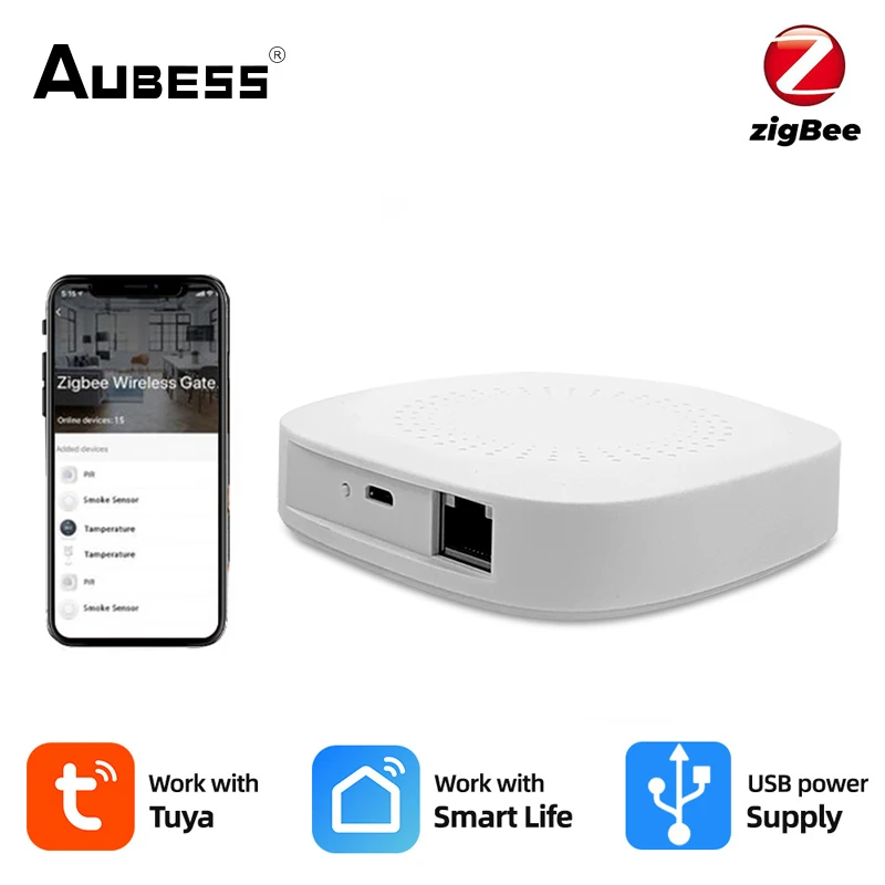 Мост Zigbee Aubess Tuya, многорежимный шлюз для умного дома, дистанционное управление Zigbee Smart Life, работает с приложением Alexa Tuya
Мост Zigbee Aubess Tuya, многорежимный шлюз для умного дома, дистанционное управление Zigbee Smart Life, работает с приложением Alexa Tuya