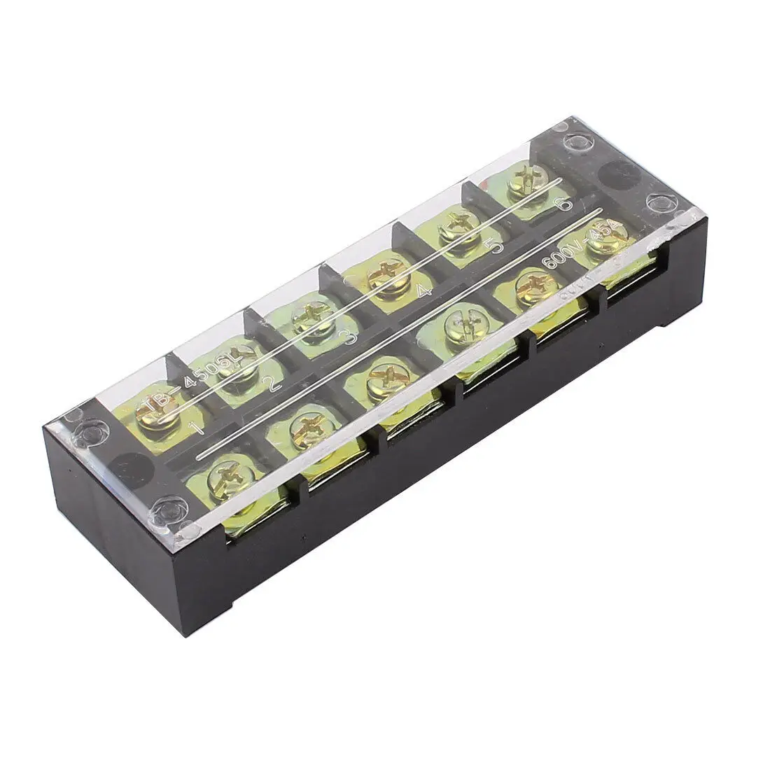 1Pcs 600V 45A 6 Positions Barrier Strip Terminal Block Wire connector TB-4506
1Pcs 600V 45A 6 Positions Barrier Strip Terminal Block Wire connector TB-4506