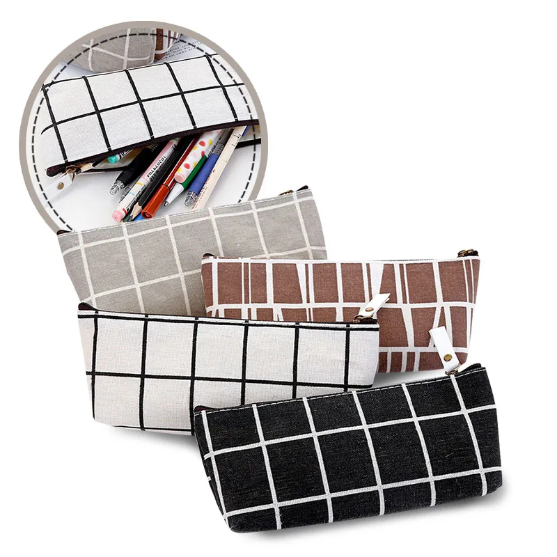 Kawaii Pencil Bag Simple Striped Canvas Pencil Bag, Creative Male and Female Student Pencil Case, Grid Schools & Offices 002
Kawaii Pencil Bag Simple Striped Canvas Pencil Bag, Creative Male and Female Student Pencil Case, Grid Schools & Offices 002