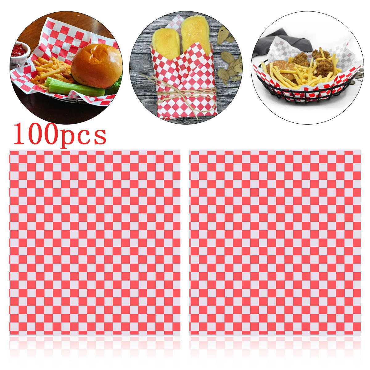 100 Sheets Food Wrapping Paper Deli Basket Liner Grease-Resistant Sandwich Packaging Paper Hamburger Paper Wrap Prevents Stains
100 Sheets Food Wrapping Paper Deli Basket Liner Grease-Resistant Sandwich Packaging Paper Hamburger Paper Wrap Prevents Stains