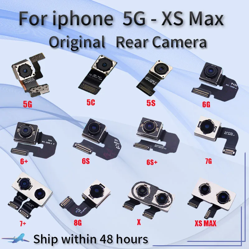 Запасная оригинальная задняя камера заднего вида с четким фокусом для iPhone X XR XS 5 5S