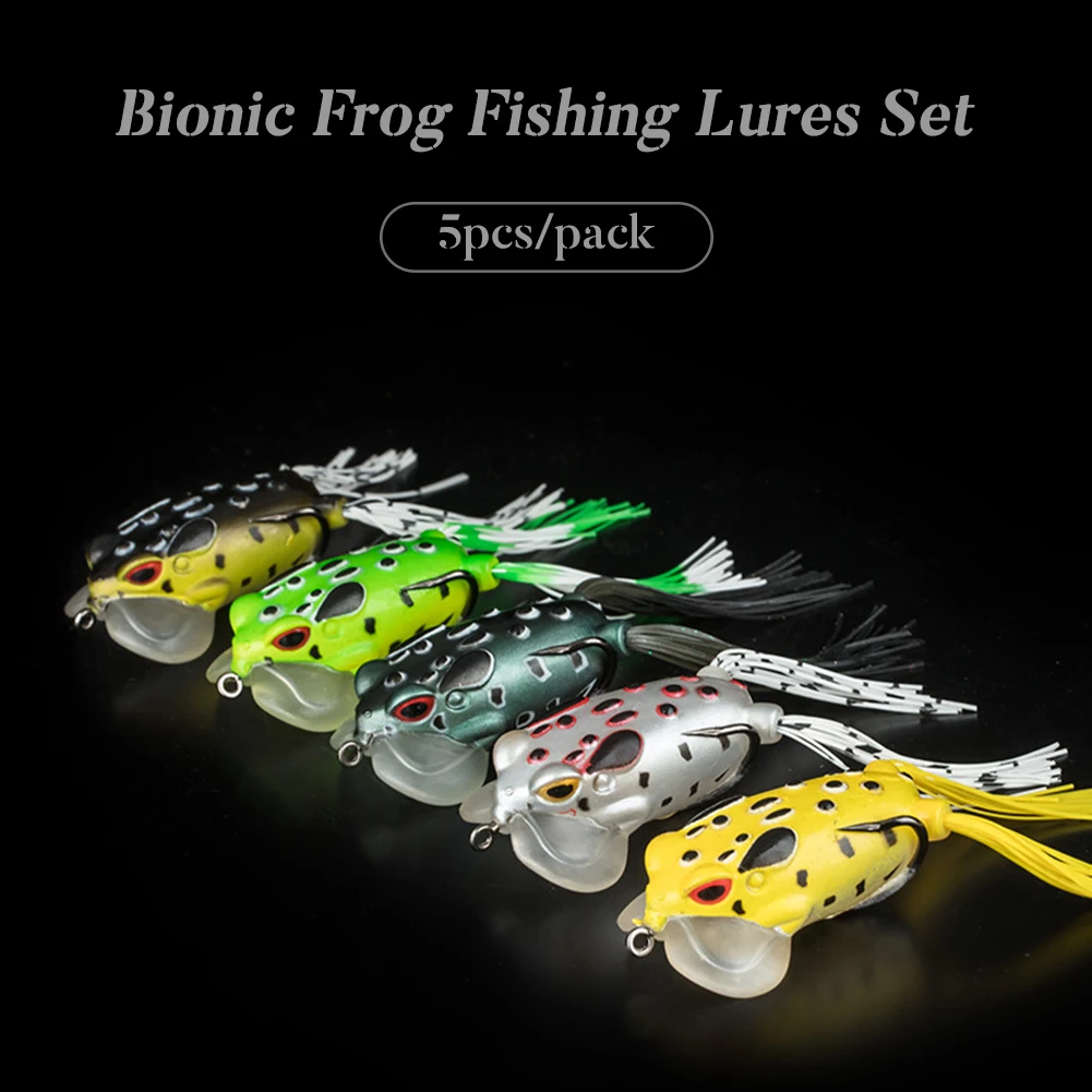 5/Pack Fishing Lure Set Soft Plastic Frog Lures Topwater Bionic Swaim Bait for Bass Salmon Freshwater Saltwater Fishing Bait
5/Pack Fishing Lure Set Soft Plastic Frog Lures Topwater Bionic Swaim Bait for Bass Salmon Freshwater Saltwater Fishing Bait