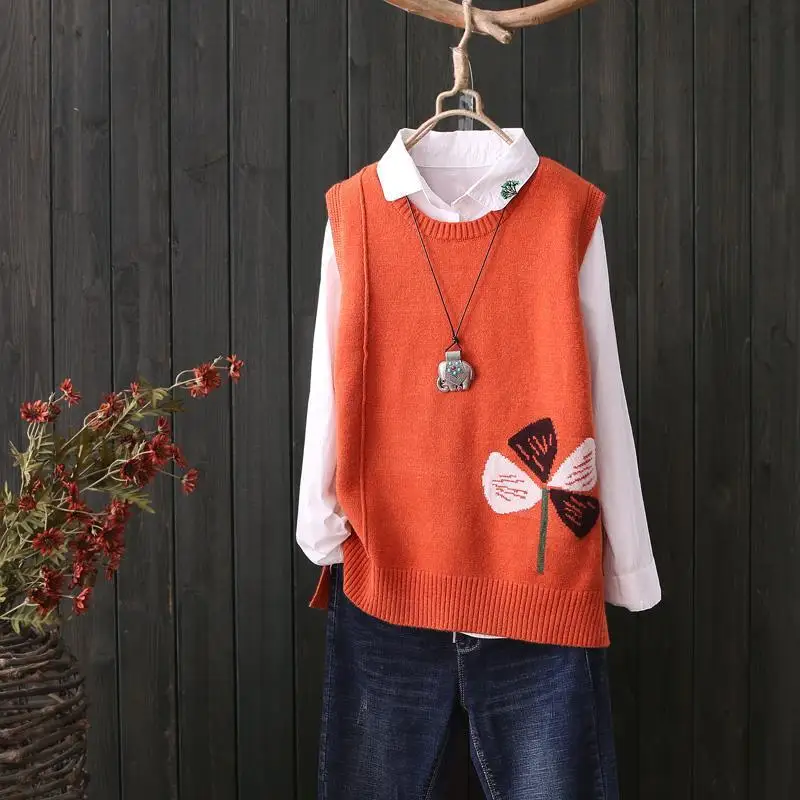 2022 Spring Woman Sleeveless Knitted Top Female Casual Sweater Vest Pullover Ladies Knitwear Print Streetwear Chaqueta Mujer Q56
2022 Spring Woman Sleeveless Knitted Top Female Casual Sweater Vest Pullover Ladies Knitwear Print Streetwear Chaqueta Mujer Q56