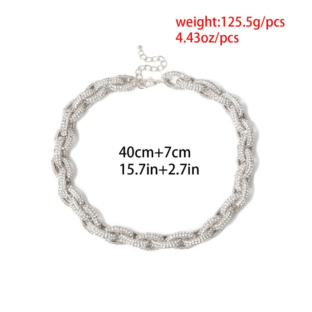 Gothic Luxury Crystal Big Chunky Chain Necklace Steampunk Men Punk Thick Twisted Heavy Rhinestone Choker Necklace Women Jewelry
Gothic Luxury Crystal Big Chunky Chain Necklace Steampunk Men Punk Thick Twisted Heavy Rhinestone Choker Necklace Women Jewelry
