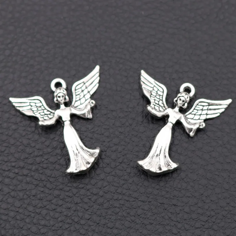 10pcs Silver Plated Cute Angel Pendant Retro Bracelet Earrings Metal Accessories DIY Charms For Jewelry Crafts Making 30*28mm
10pcs Silver Plated Cute Angel Pendant Retro Bracelet Earrings Metal Accessories DIY Charms For Jewelry Crafts Making 30*28mm