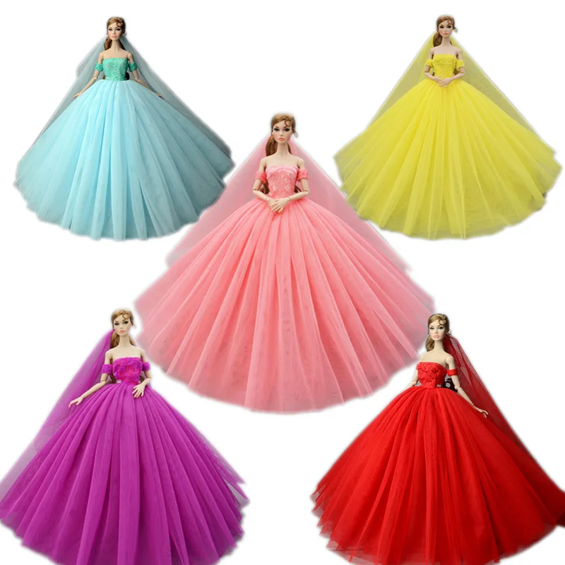 High Quality Wedding Dress for Barbie Doll Clothes Princess Party Gown Long Dress Outfits With Veil 1/6 Kid Toy Doll Accessories
High Quality Wedding Dress for Barbie Doll Clothes Princess Party Gown Long Dress Outfits With Veil 1/6 Kid Toy Doll Accessories