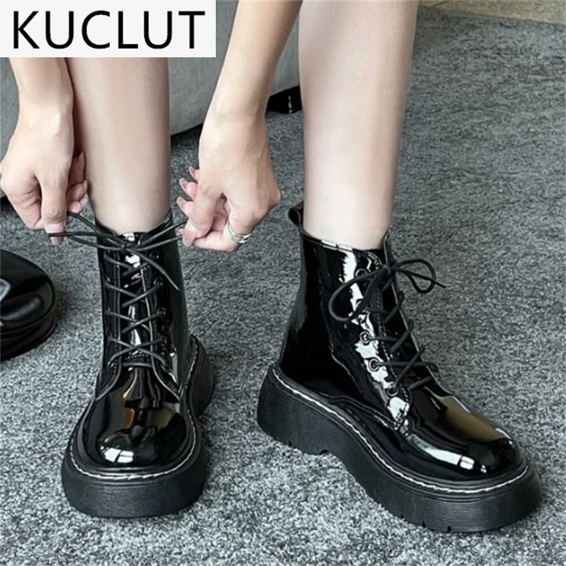 Fashion Pu Leather Outdoor Comfortable Platform Women's Boots 2021 Autumn Round Head Lace-up Ladies Ankle Boots Booties Mujer
Fashion Pu Leather Outdoor Comfortable Platform Women's Boots 2021 Autumn Round Head Lace-up Ladies Ankle Boots Booties Mujer
