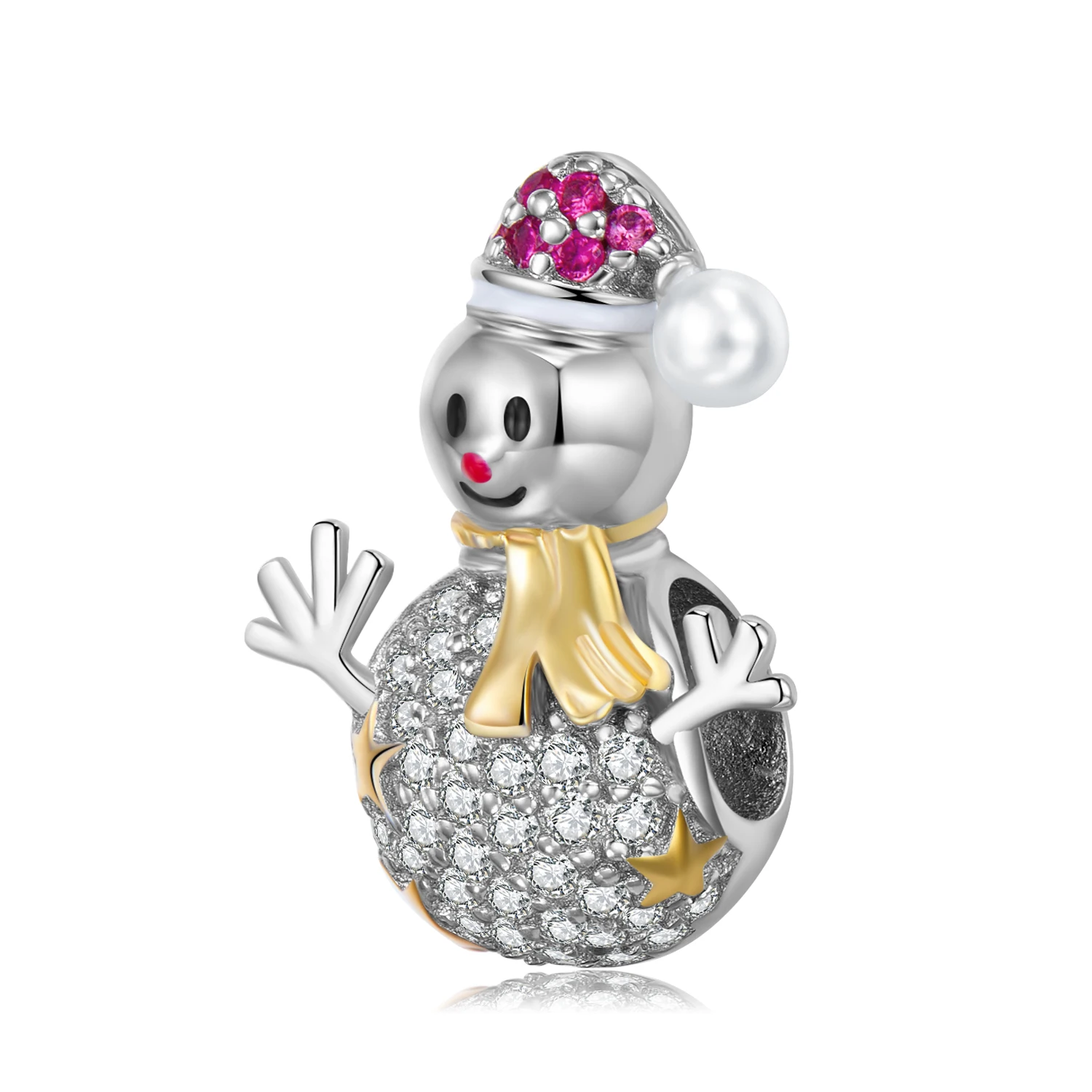 Mikiwuu Authentic 925 Sterling Silver Christmas Snowman Clear CZ Charms Beads for Original Women Bracelet DIY Jewelry Making
Mikiwuu Authentic 925 Sterling Silver Christmas Snowman Clear CZ Charms Beads for Original Women Bracelet DIY Jewelry Making