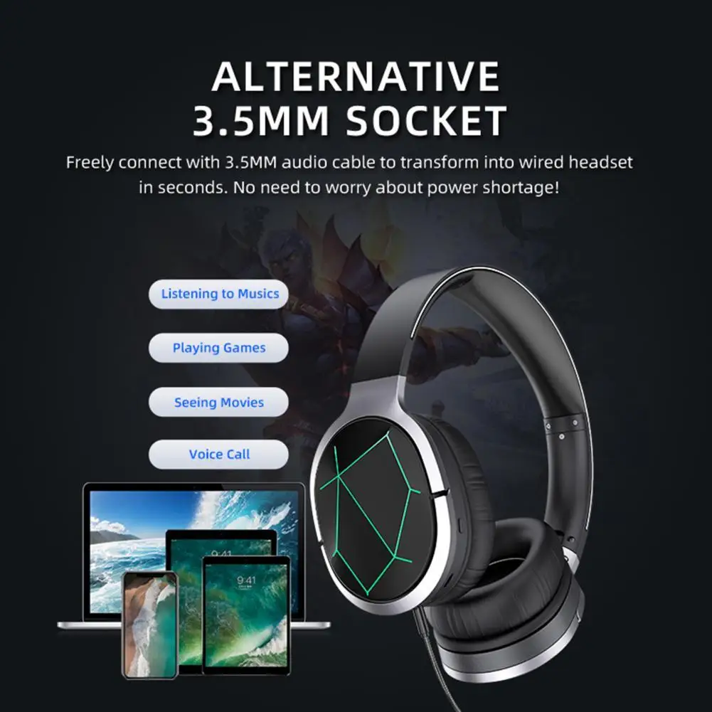 Wireless Bluetooth 5.0 Headphones Over Ear Headest Heavy Bass Head-mounted Headphone with Mic Hi-Fi Stereo For phone pc laptop
Wireless Bluetooth 5.0 Headphones Over Ear Headest Heavy Bass Head-mounted Headphone with Mic Hi-Fi Stereo For phone pc laptop