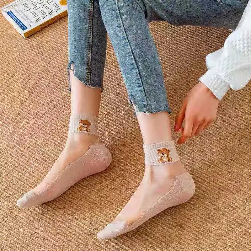 Breathable Ultra Thin Socks Summer Women Fruit Animal Transparent Lace Silk Rose Flower Girls Elastic Short Socks Female Sox 
Breathable Ultra Thin Socks Summer Women Fruit Animal Transparent Lace Silk Rose Flower Girls Elastic Short Socks Female Sox