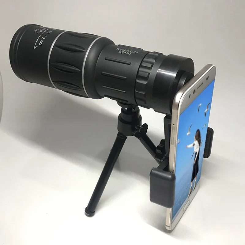 JOYLOVE 16X52 High Magnification High-definition Low-light Night Vision Outdoor Telescope Mobile Phone Camera Clip Monoculars
JOYLOVE 16X52 High Magnification High-definition Low-light Night Vision Outdoor Telescope Mobile Phone Camera Clip Monoculars