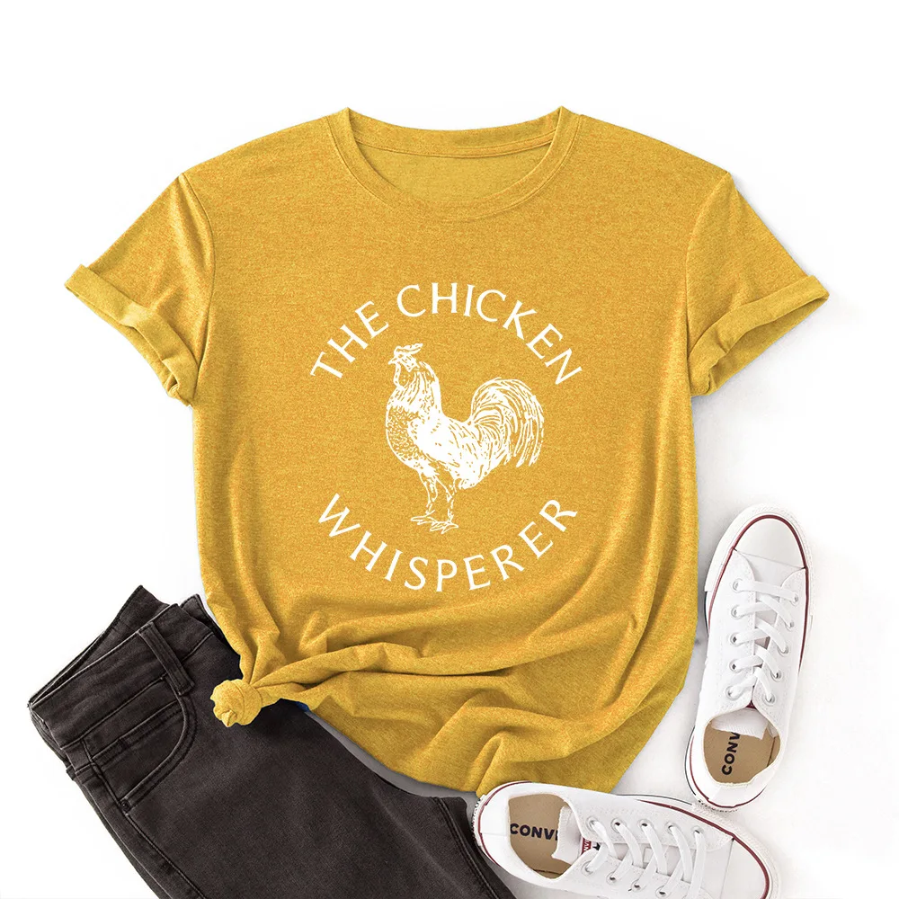 Women Crew Neck Short Sleeve Casual Summer T-shirts Graphic Tee Tops Female Clothes Chicken Whisperer Shirts for Woman
Women Crew Neck Short Sleeve Casual Summer T-shirts Graphic Tee Tops Female Clothes Chicken Whisperer Shirts for Woman
